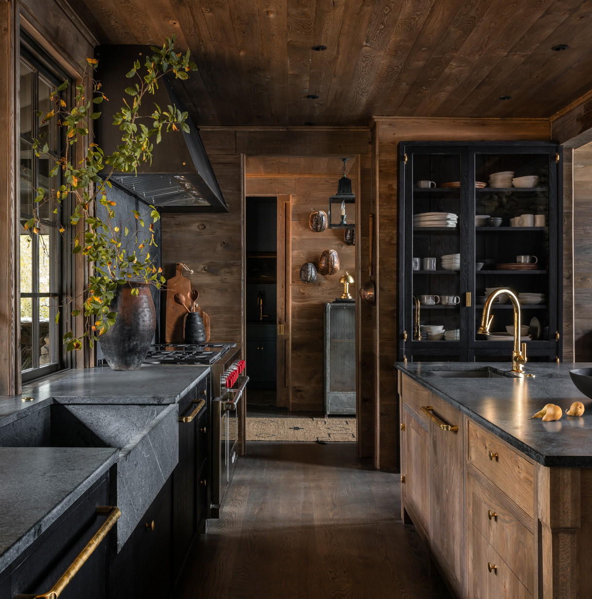 a kitchen with a sink and a counter top