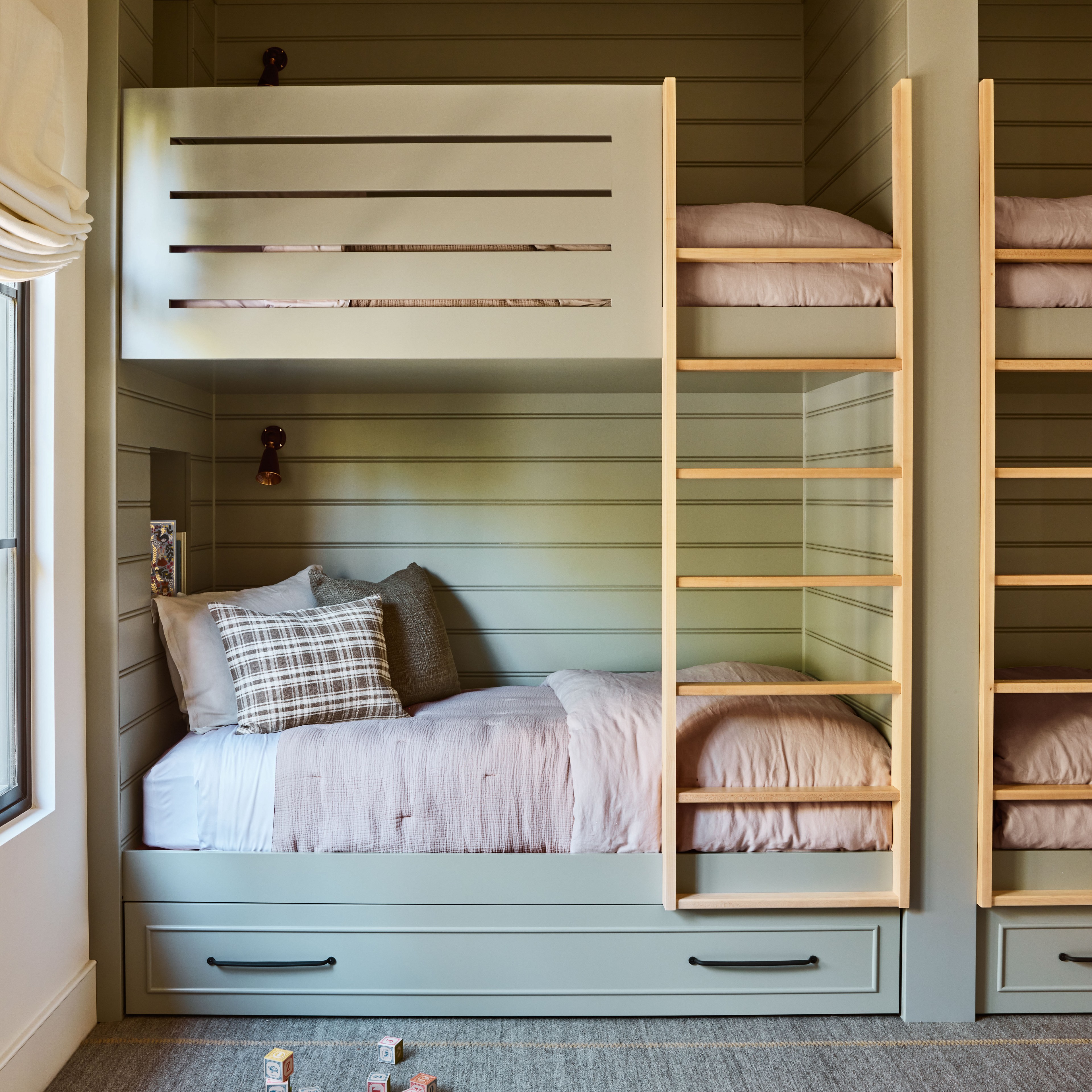 a bunk bed in a room with bunk beds