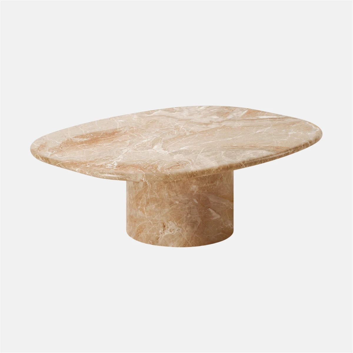a round marble table on a white background