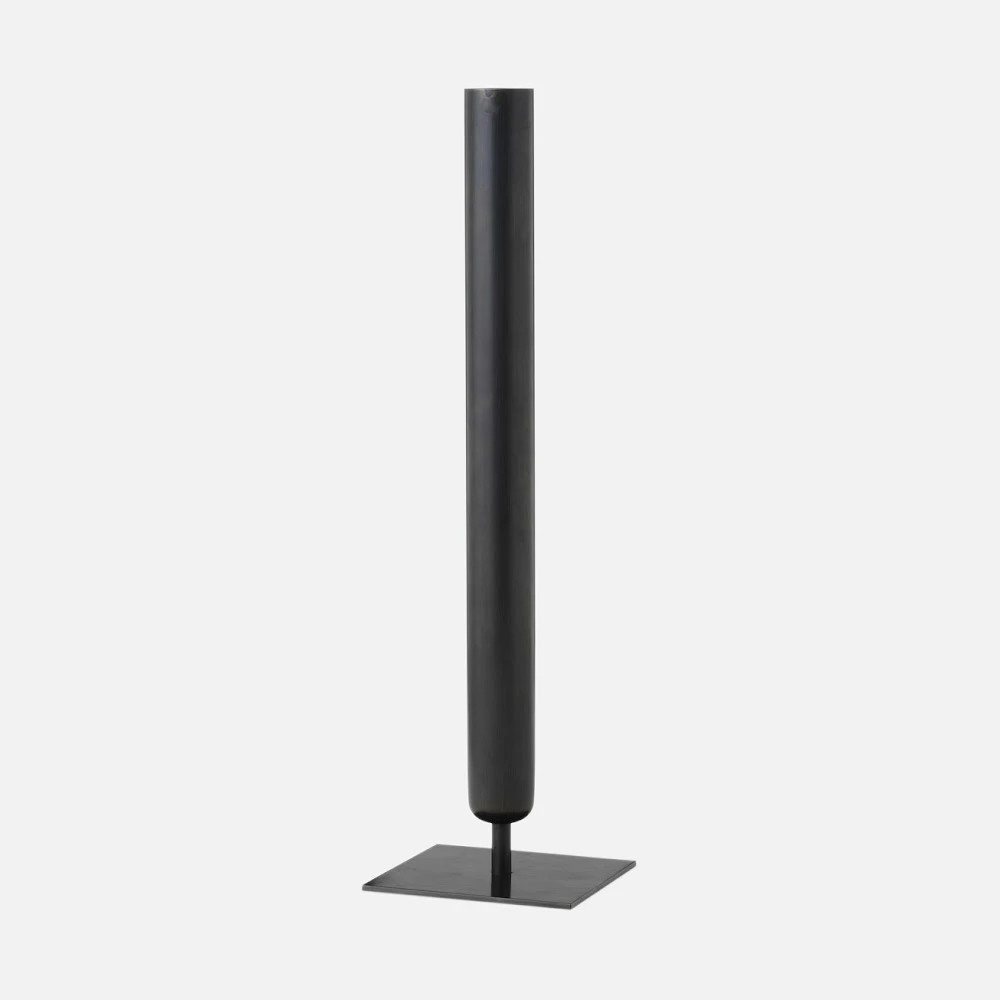 a black metal pole on a white background
