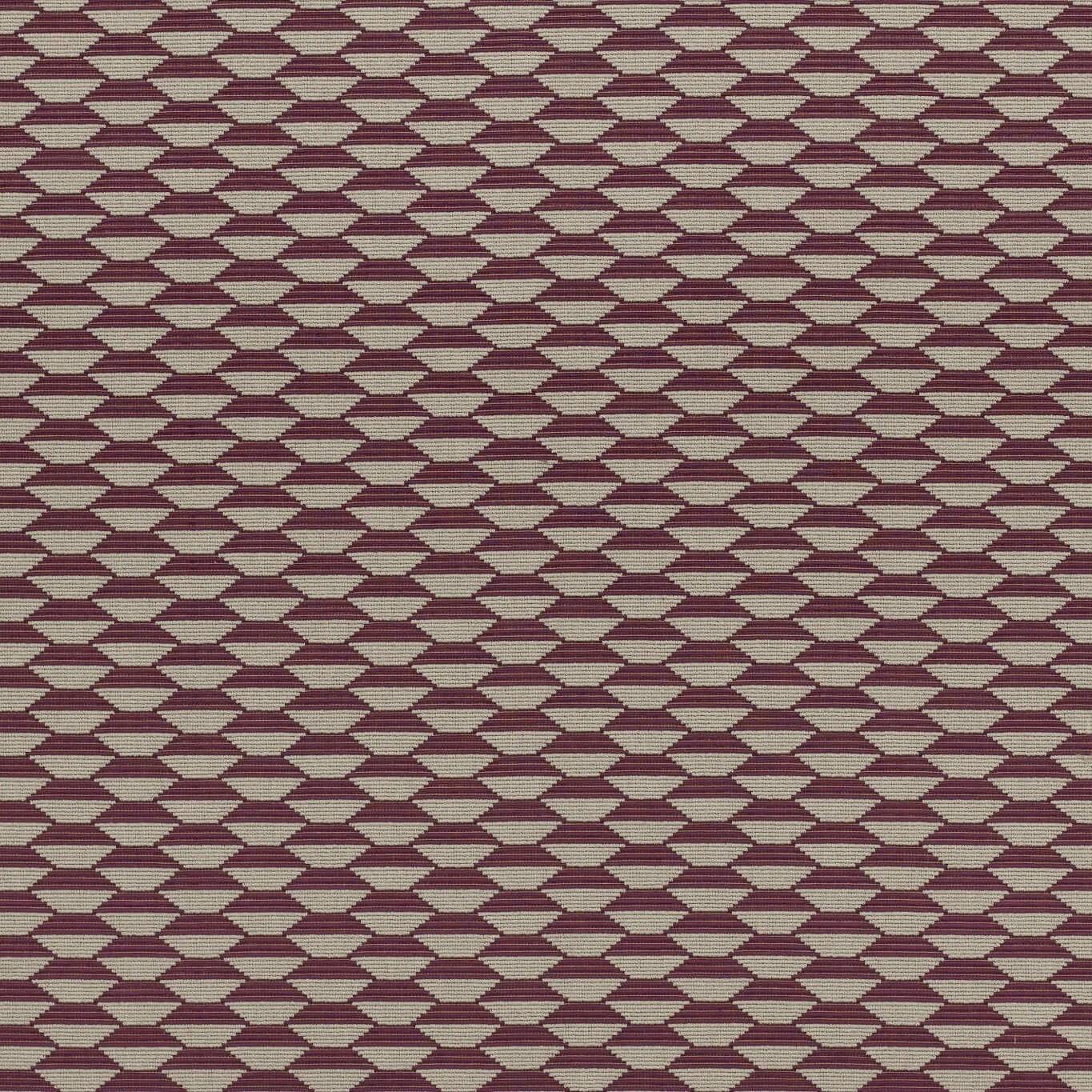 a red and beige rug with a pattern on it