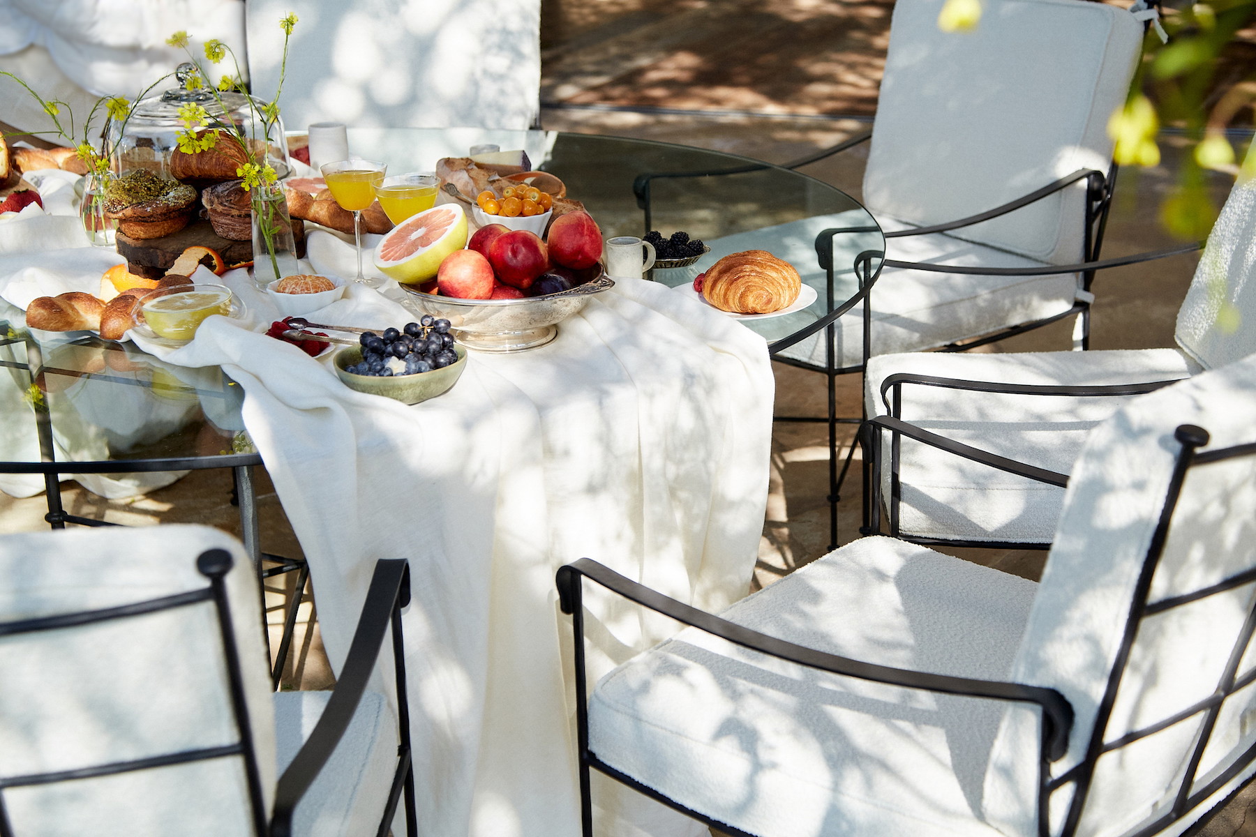 a table with a bunch of food on top of it