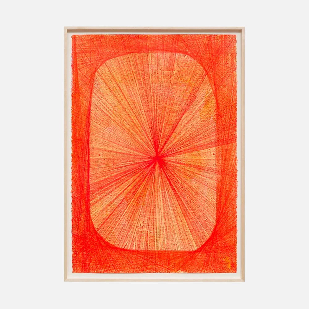 a drawing of a square with a red center