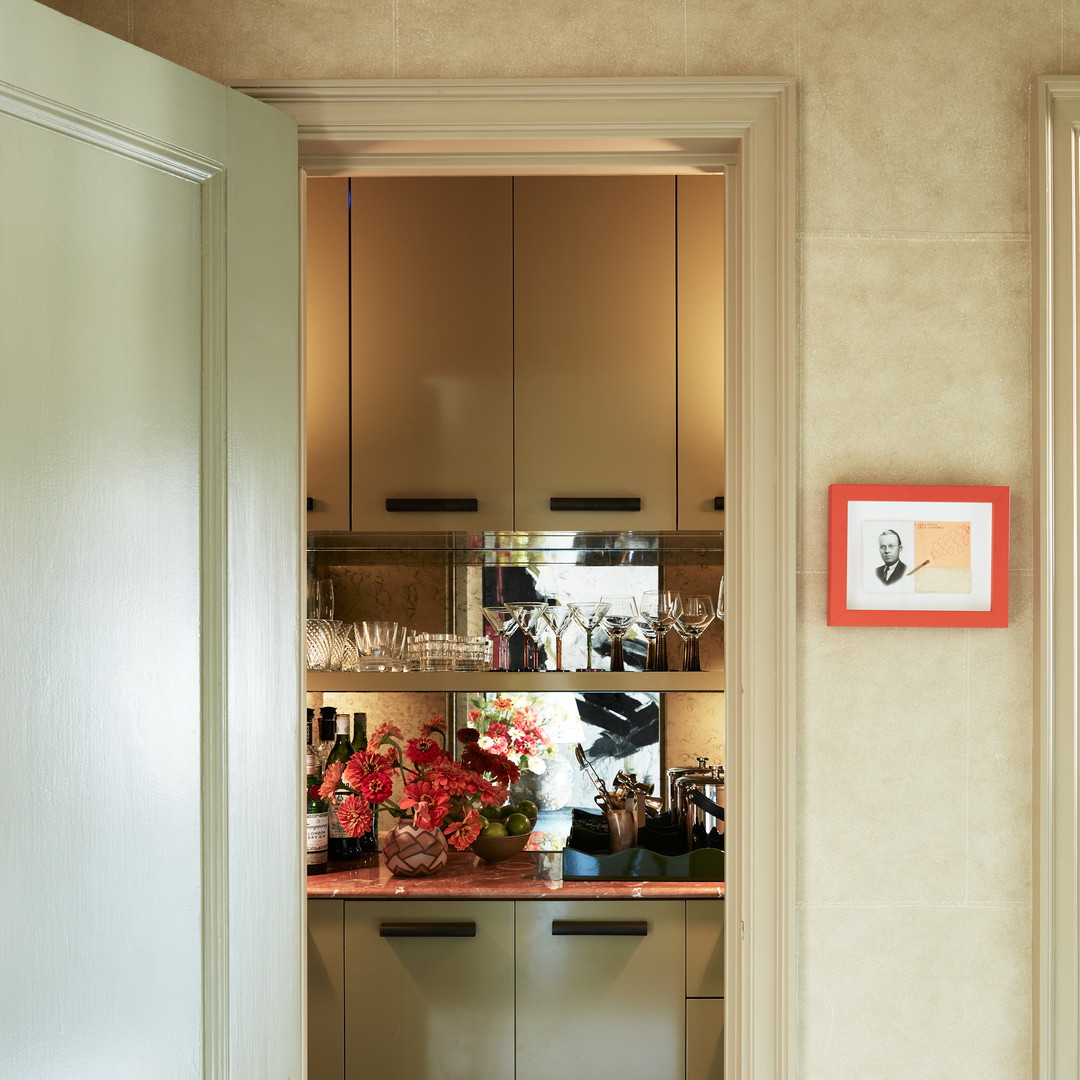 a view of a kitchen through a doorway