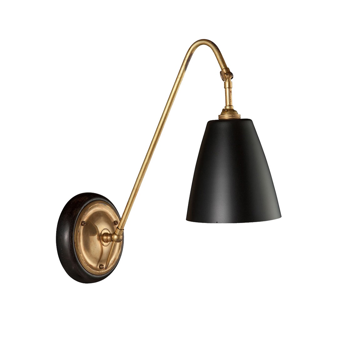 The image of an Obsolete Black Metal & Brass Sconce product