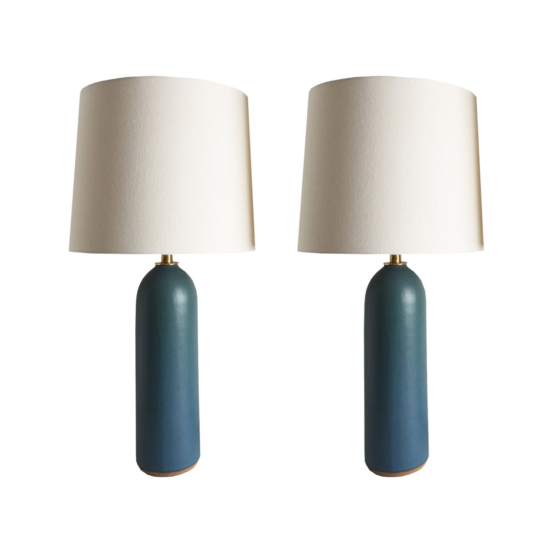 The image of an Meredith Metcalf Tall Satin Blue Lamps  product
