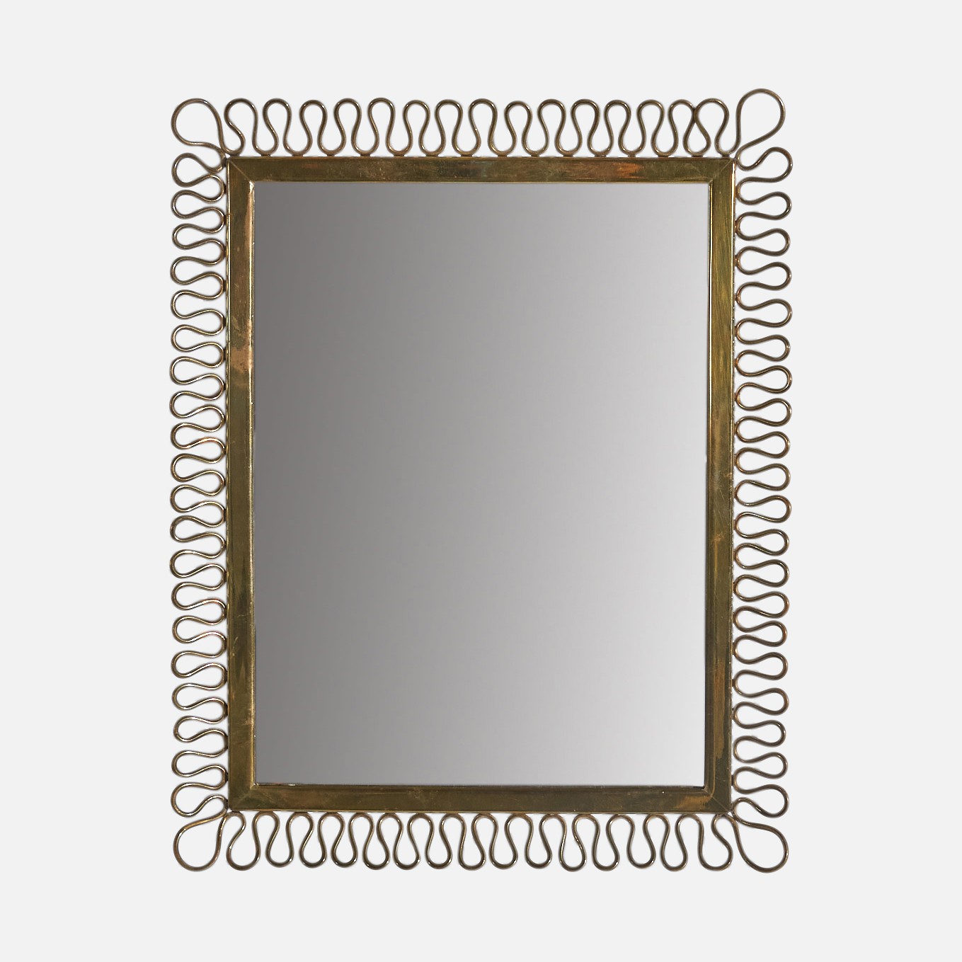 The image of an Italian Brass Wall Mirror product