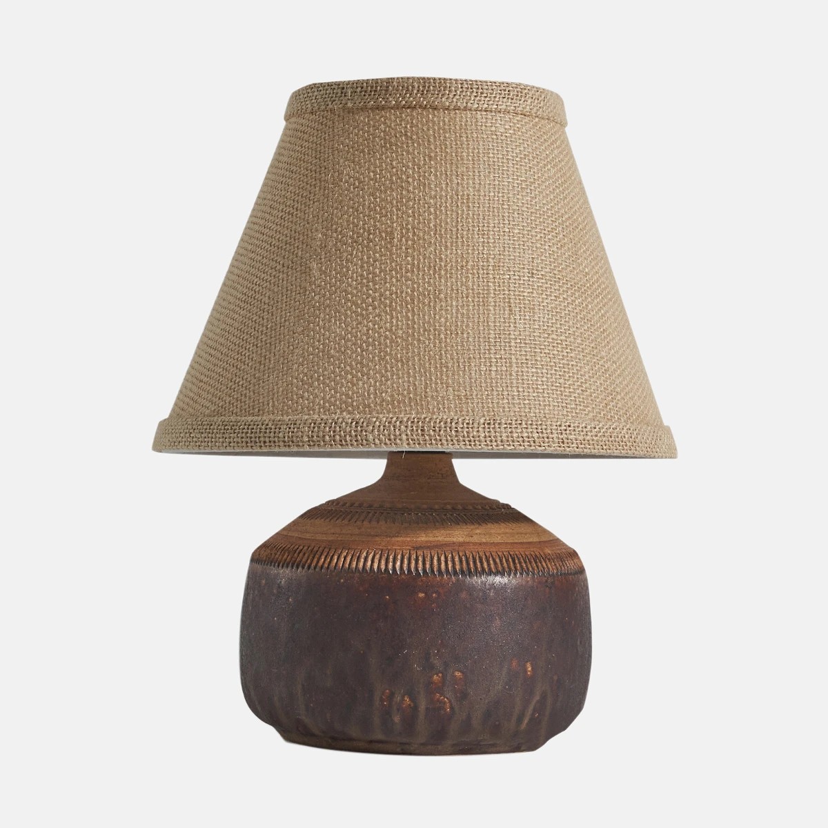 The image of an Klase Höganäs Brown-Glazed Stoneware Table Lamp product