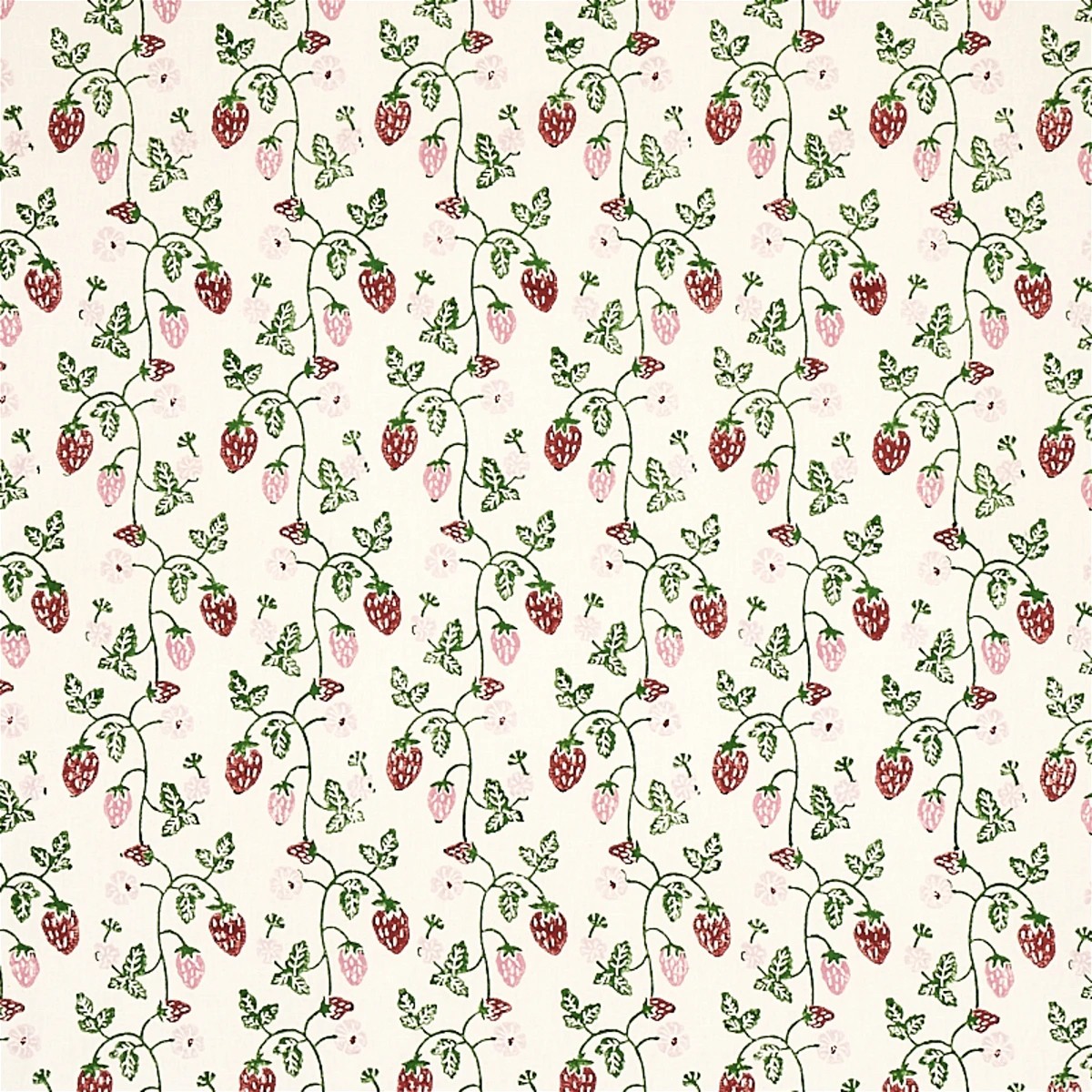 The image of an Strawberry Hand Block Print Fabric product