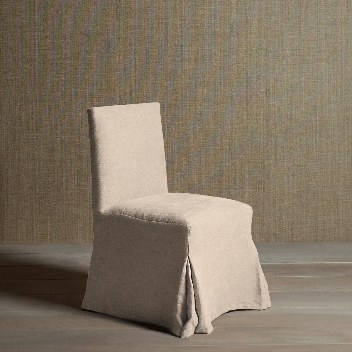 a chair with a white cover on it