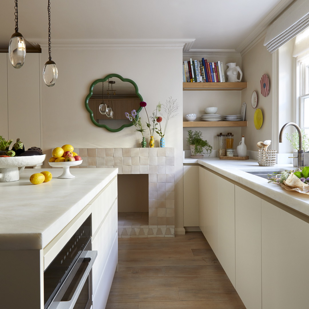 a kitchen filled with lots of counter top space