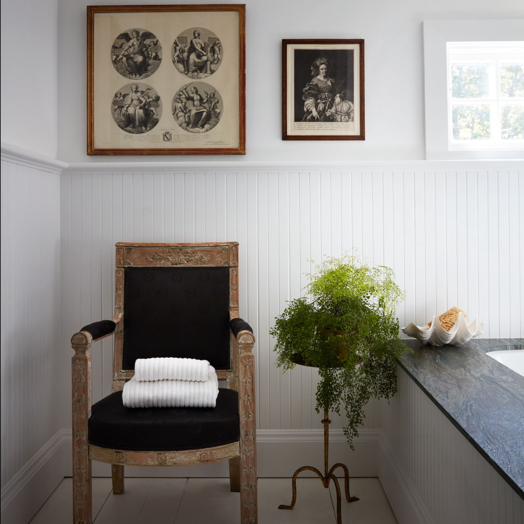 a chair and a table in a room