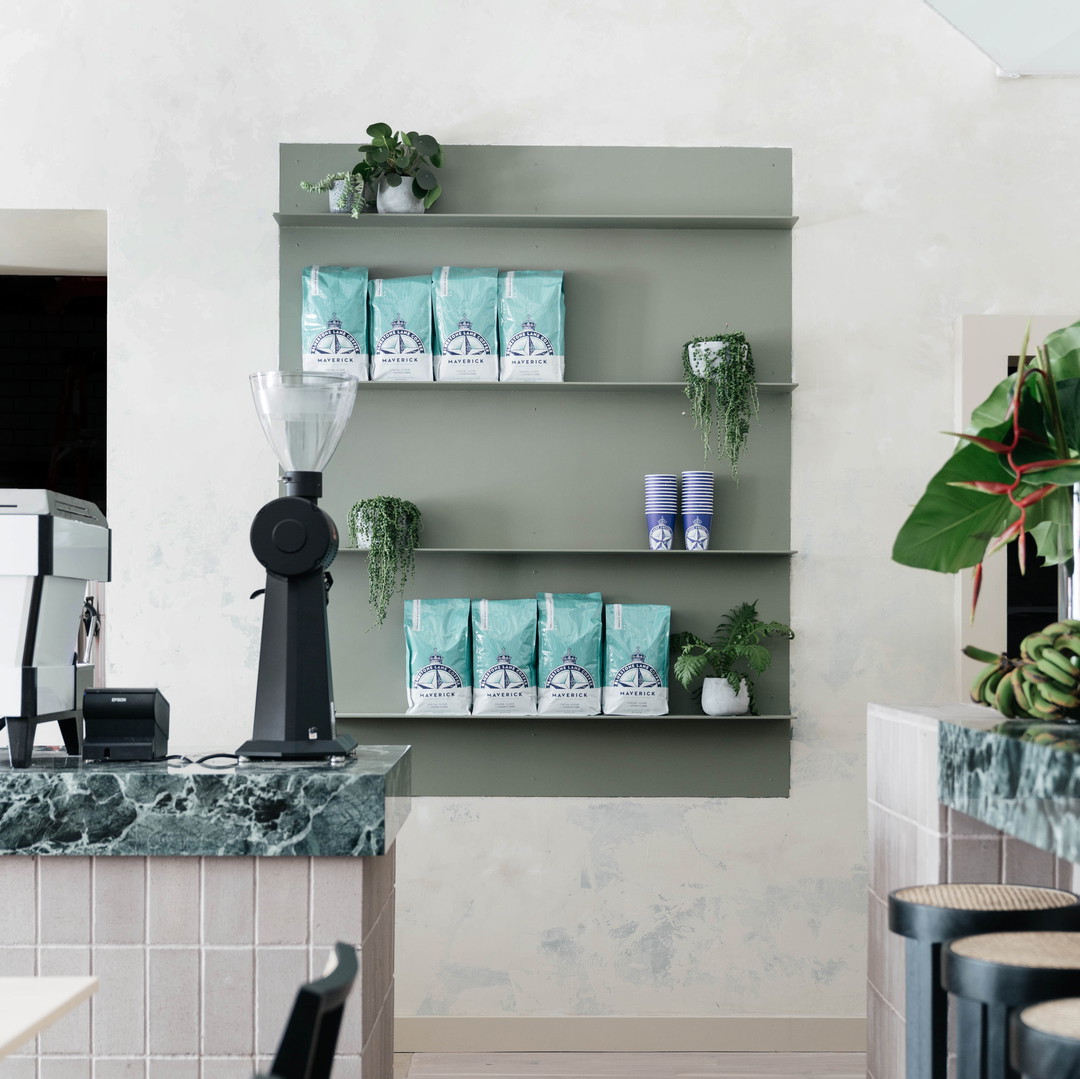 a coffee machine sitting on top of a counter