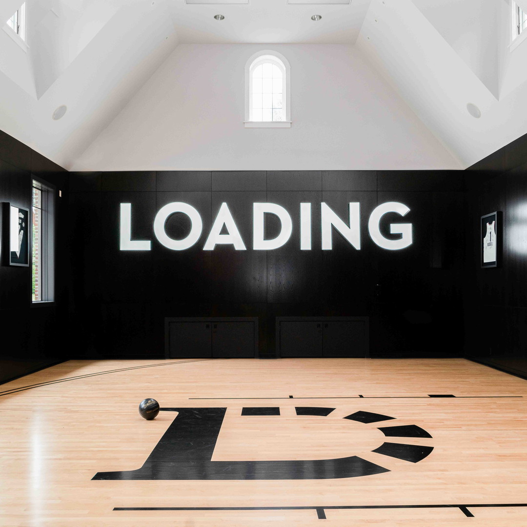 a basketball court with the words loading on it