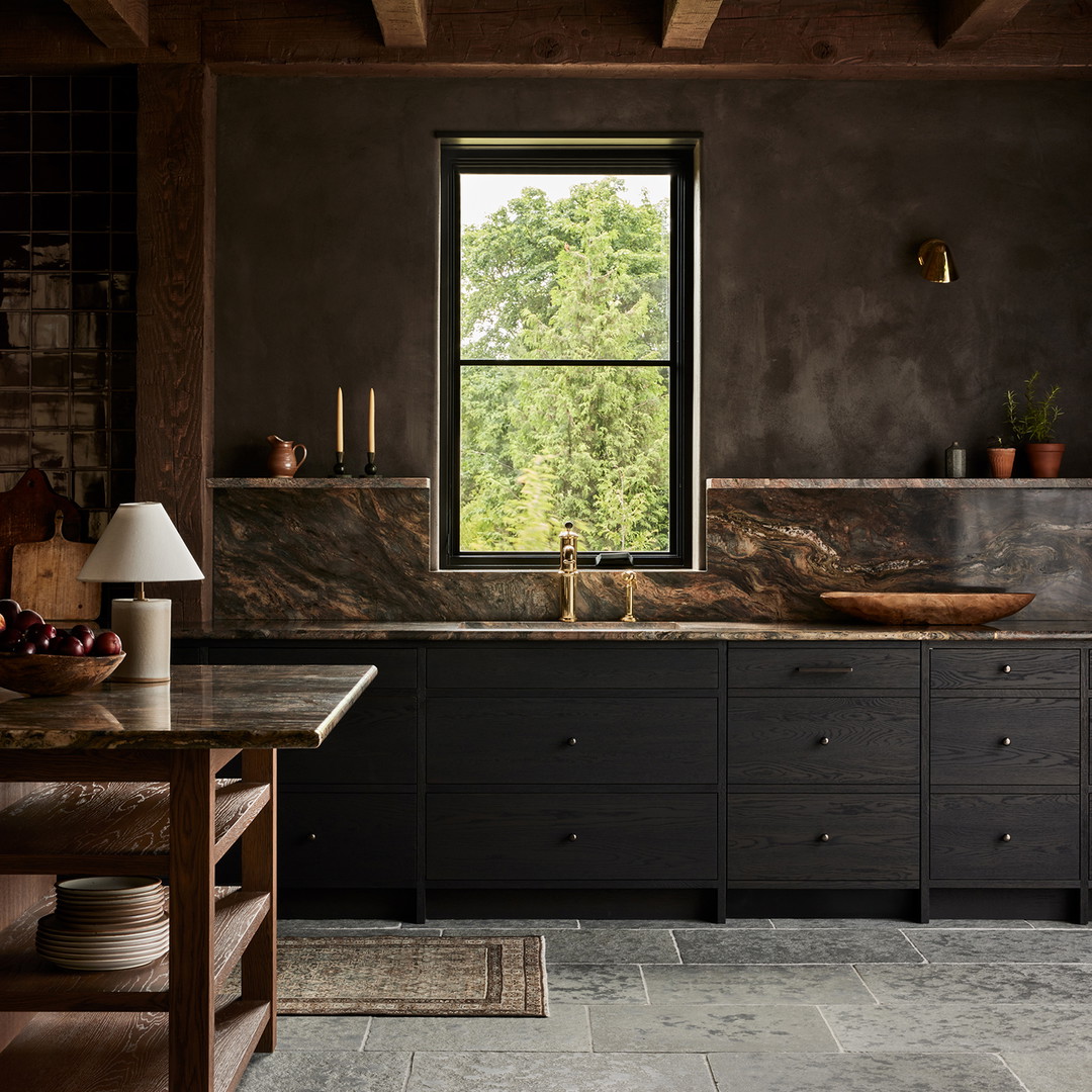 a kitchen with a sink and a window