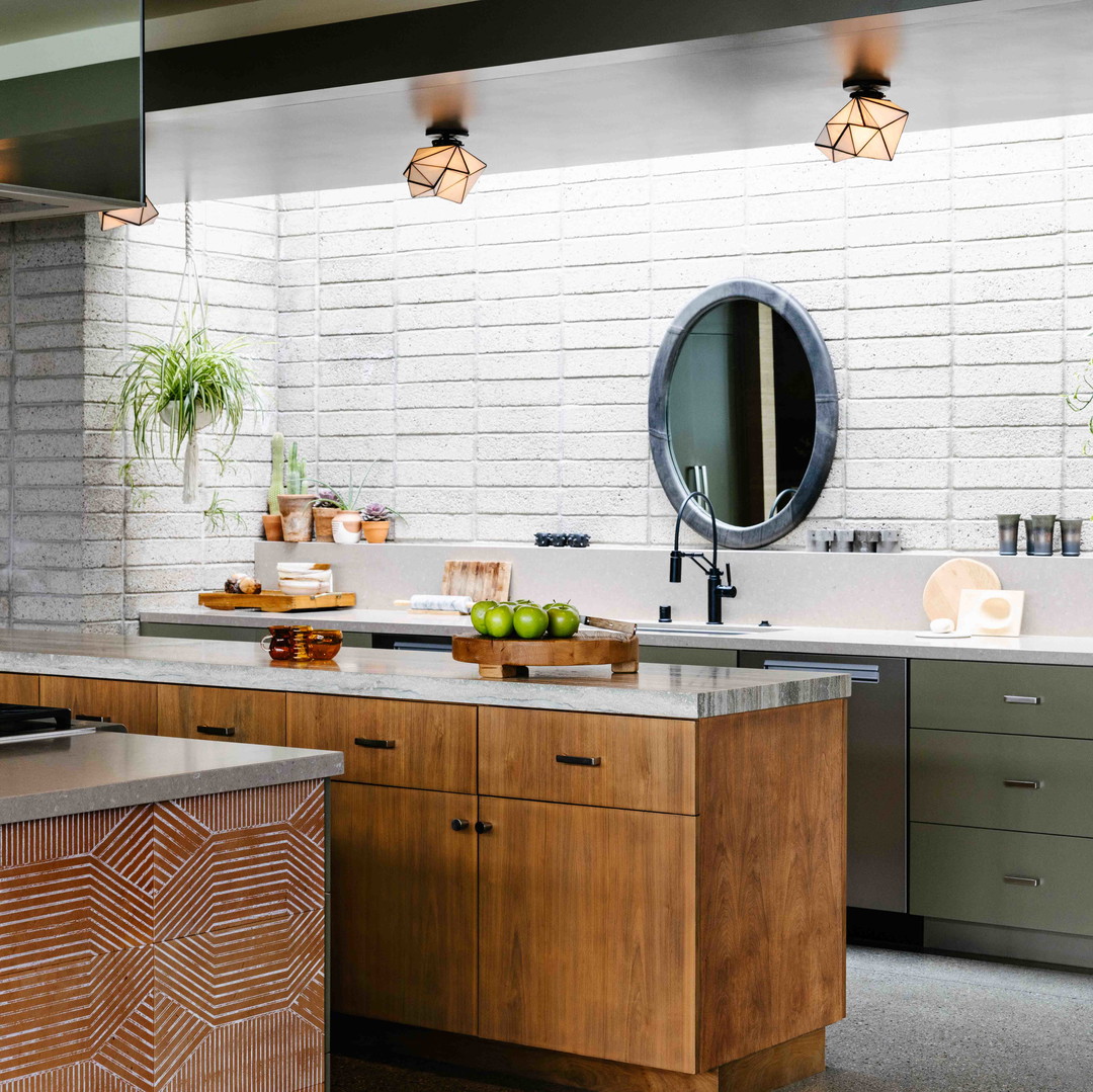 a kitchen with a sink and a counter