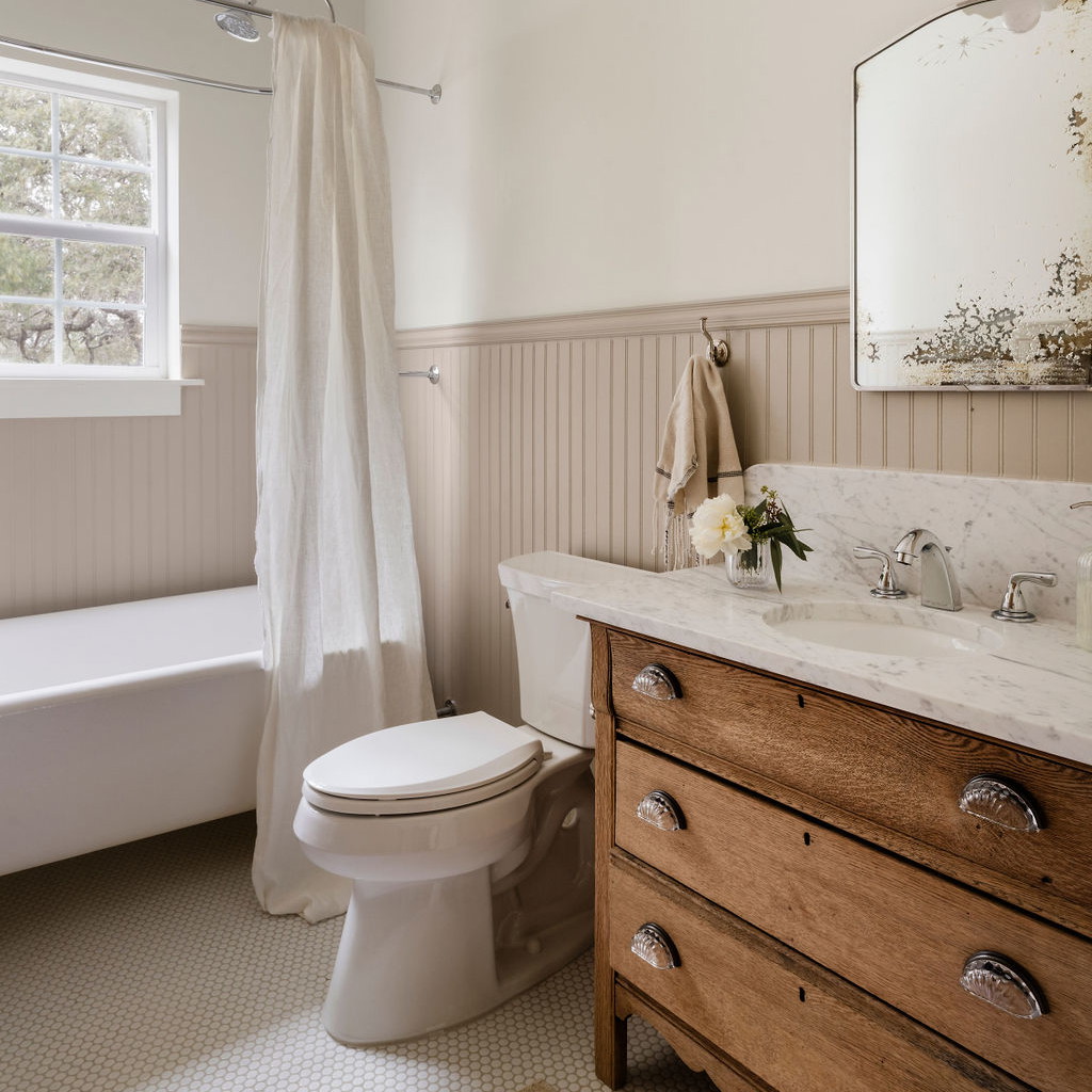 a bathroom with a sink, toilet, and bathtub