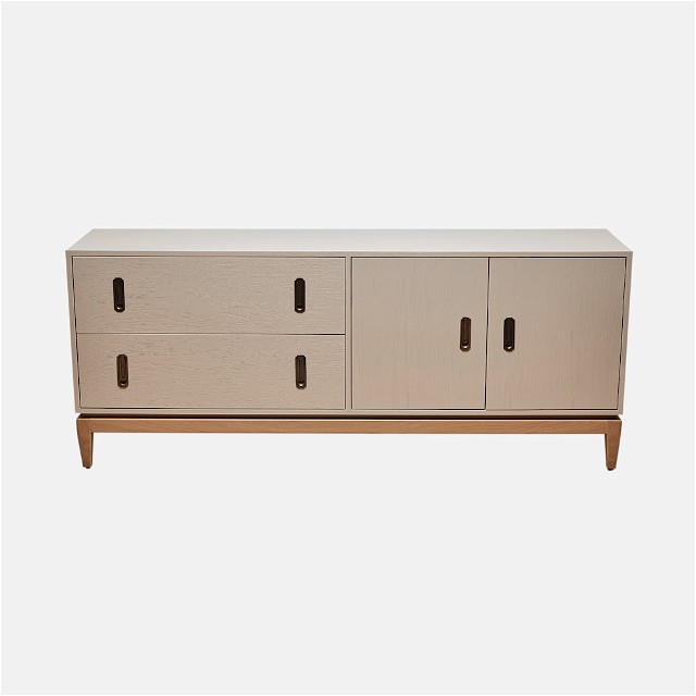 a sideboard with three drawers and two doors