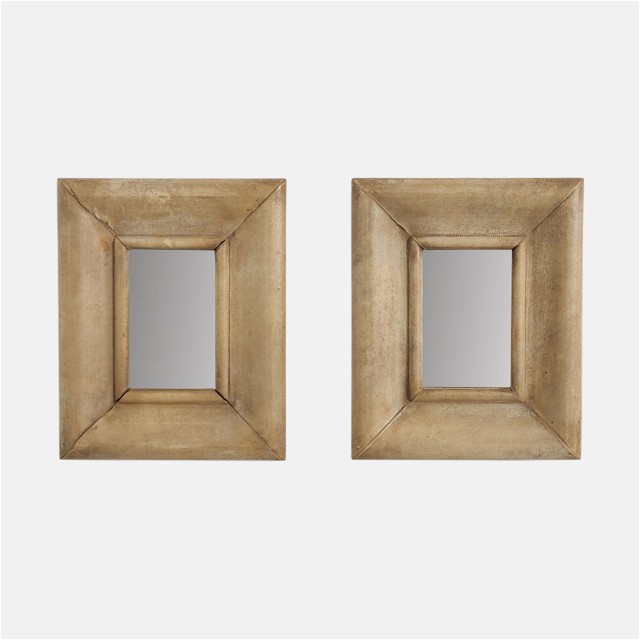 Pair Of Italian Square Shagreen Mirrors