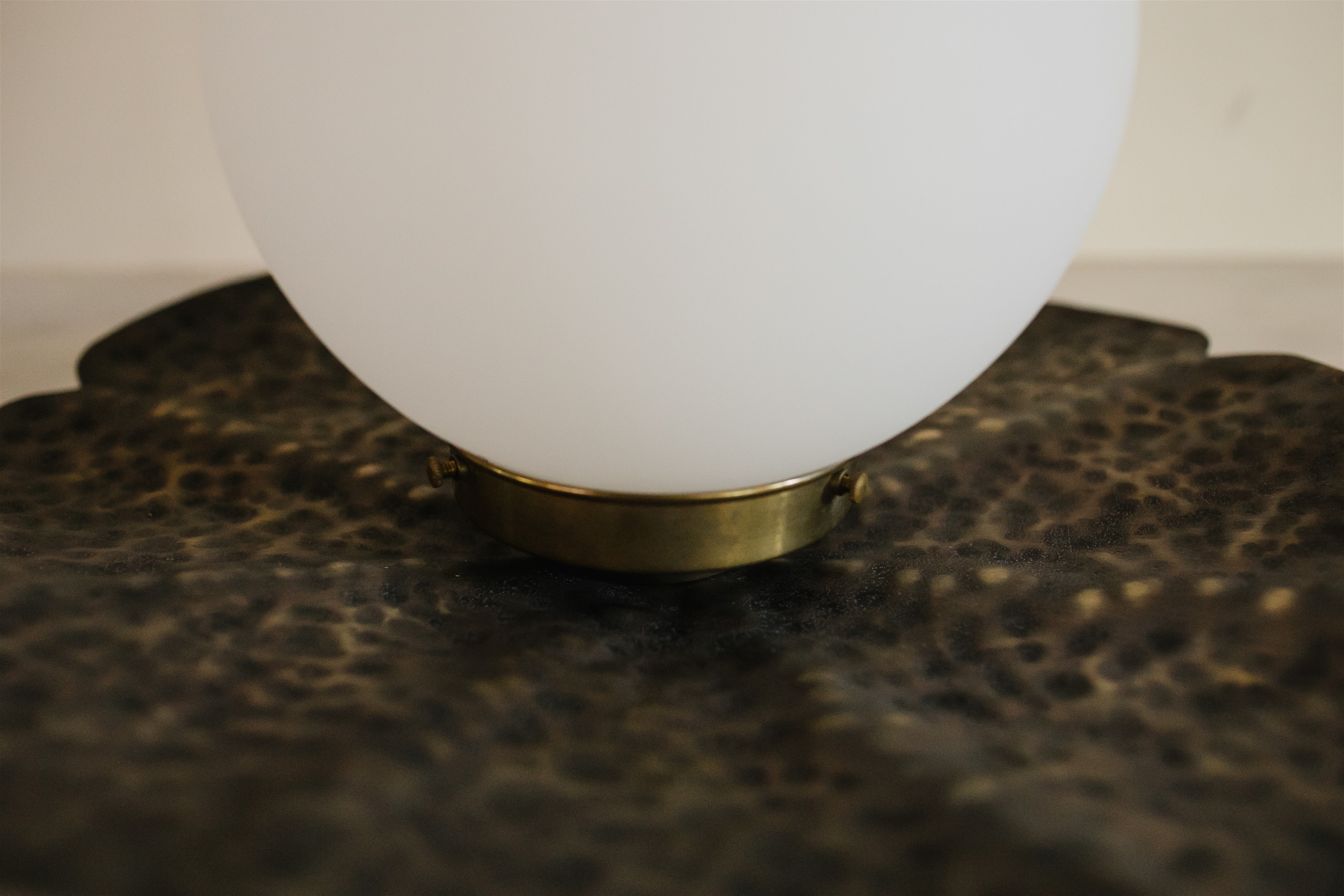 a white light sitting on top of a table