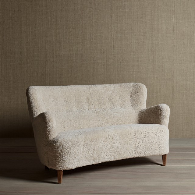 Curved Mid-Century Sofa