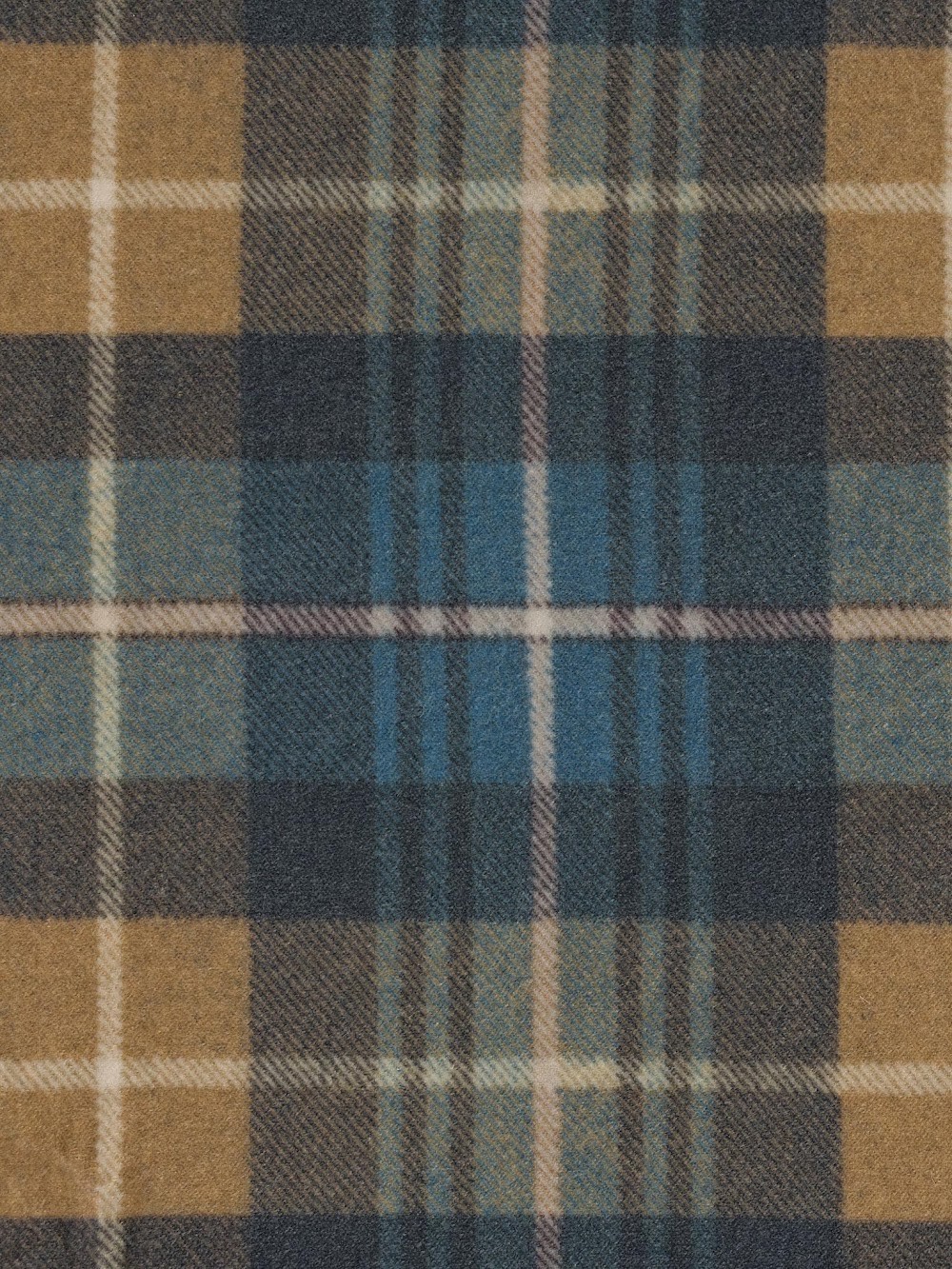 a blue and brown plaid fabric