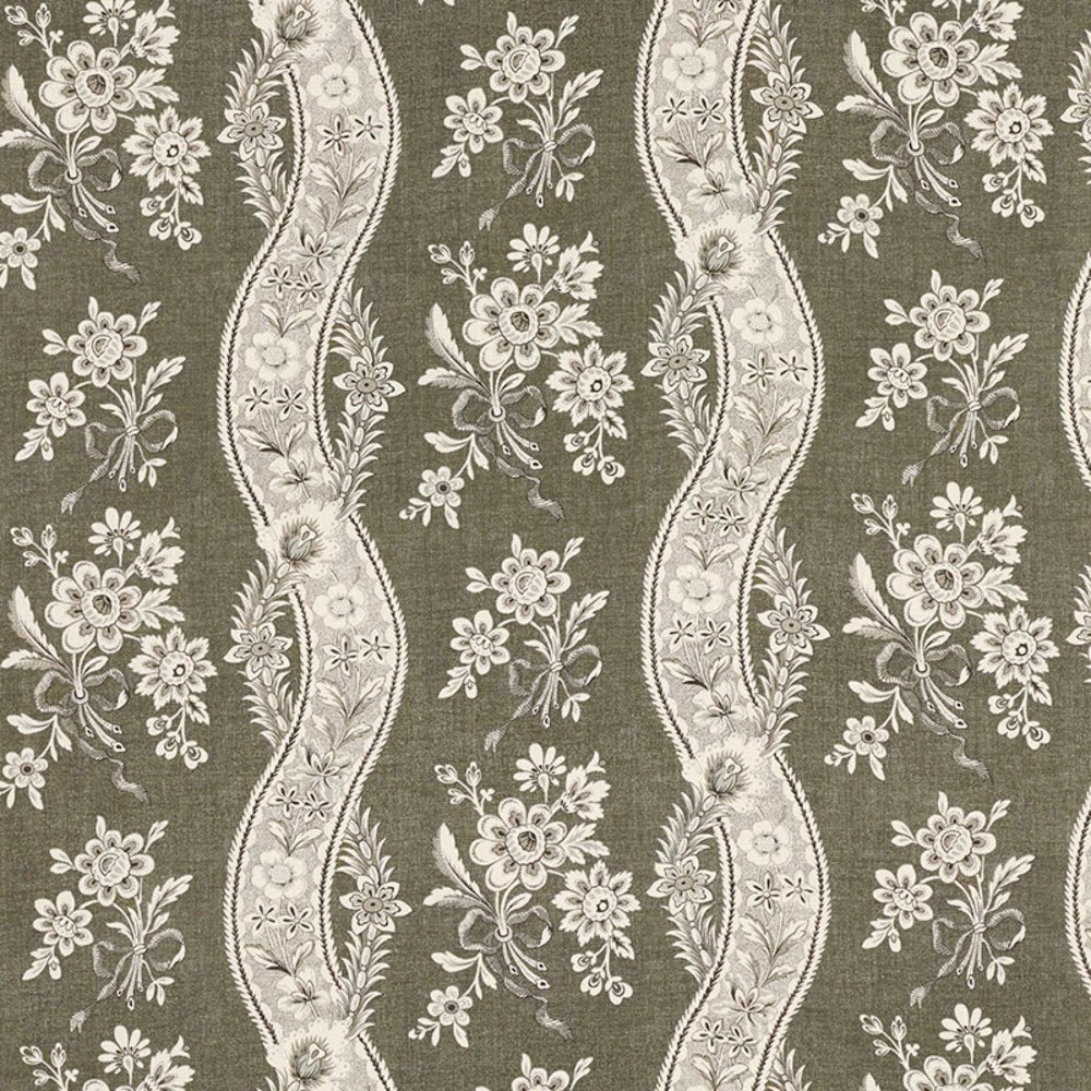 a brown and white fabric with flowers on it