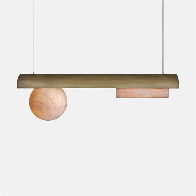 a wooden light fixture hanging from a ceiling