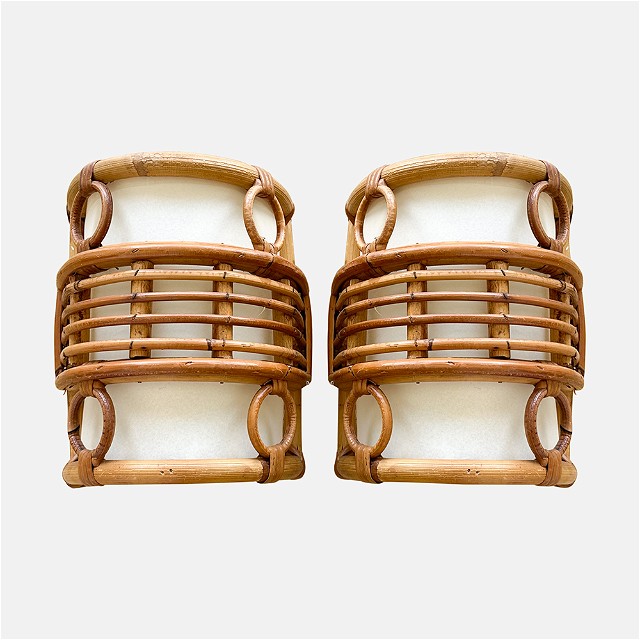 Pair of Spanish Bamboo Wall Sconces