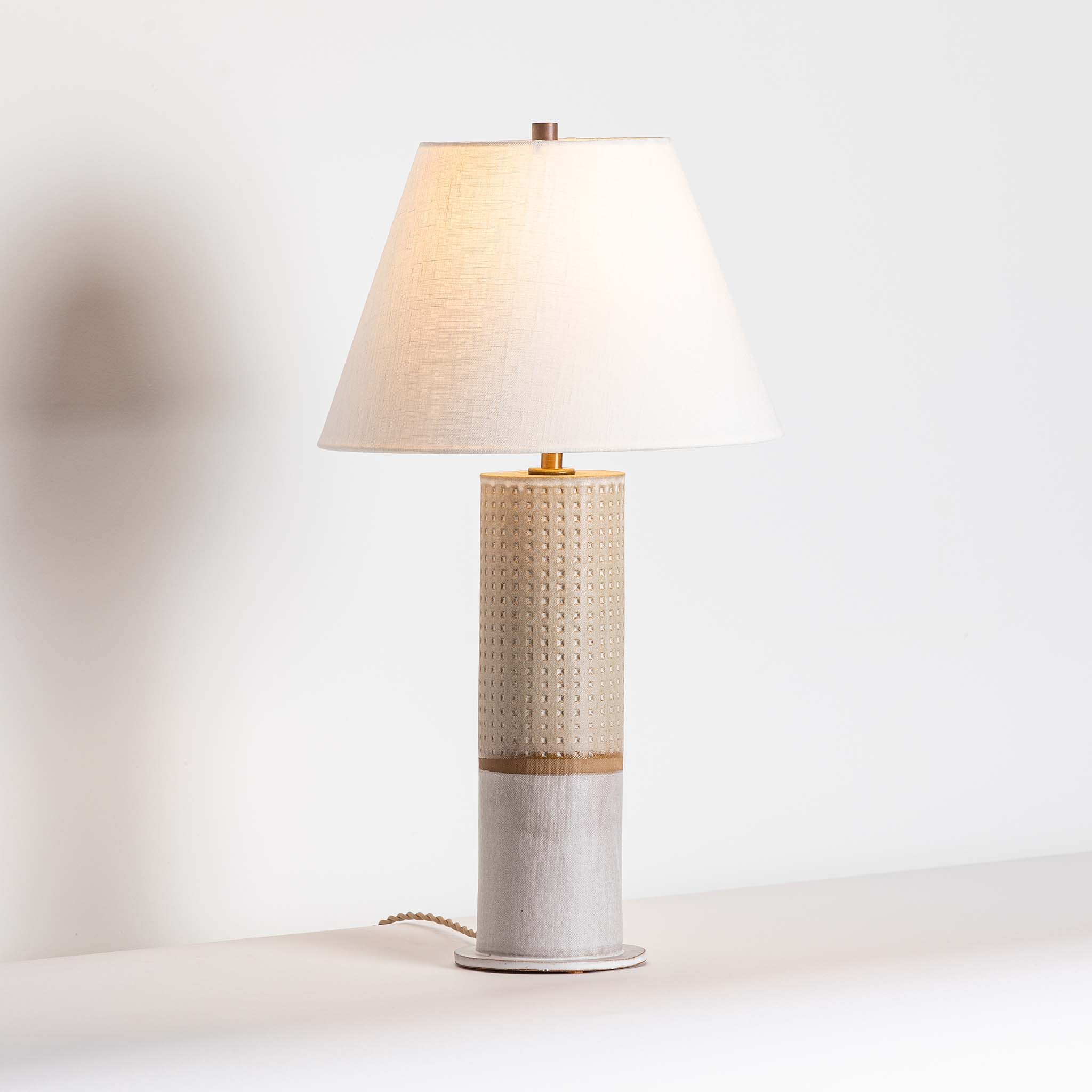 a lamp that is sitting on a table