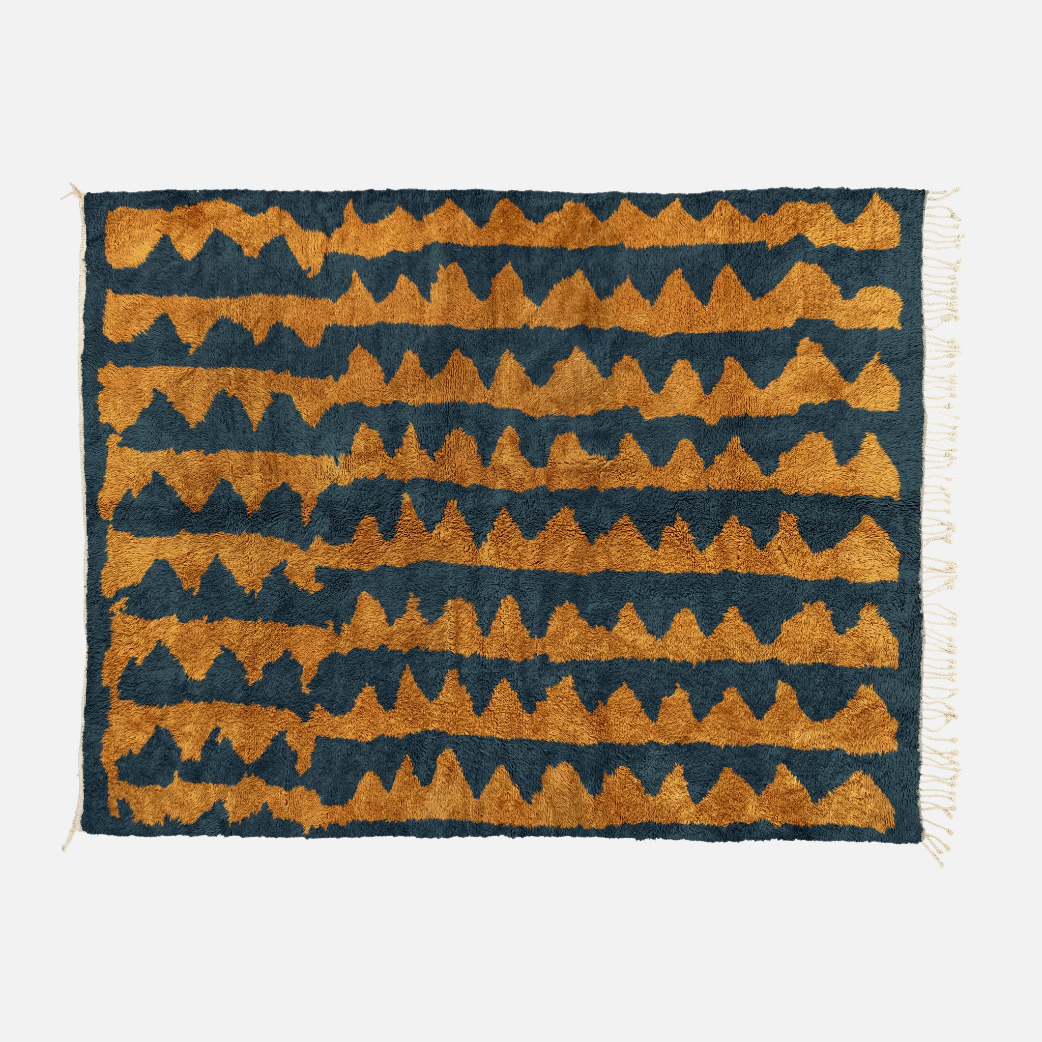 a brown and black rug with a pattern on it