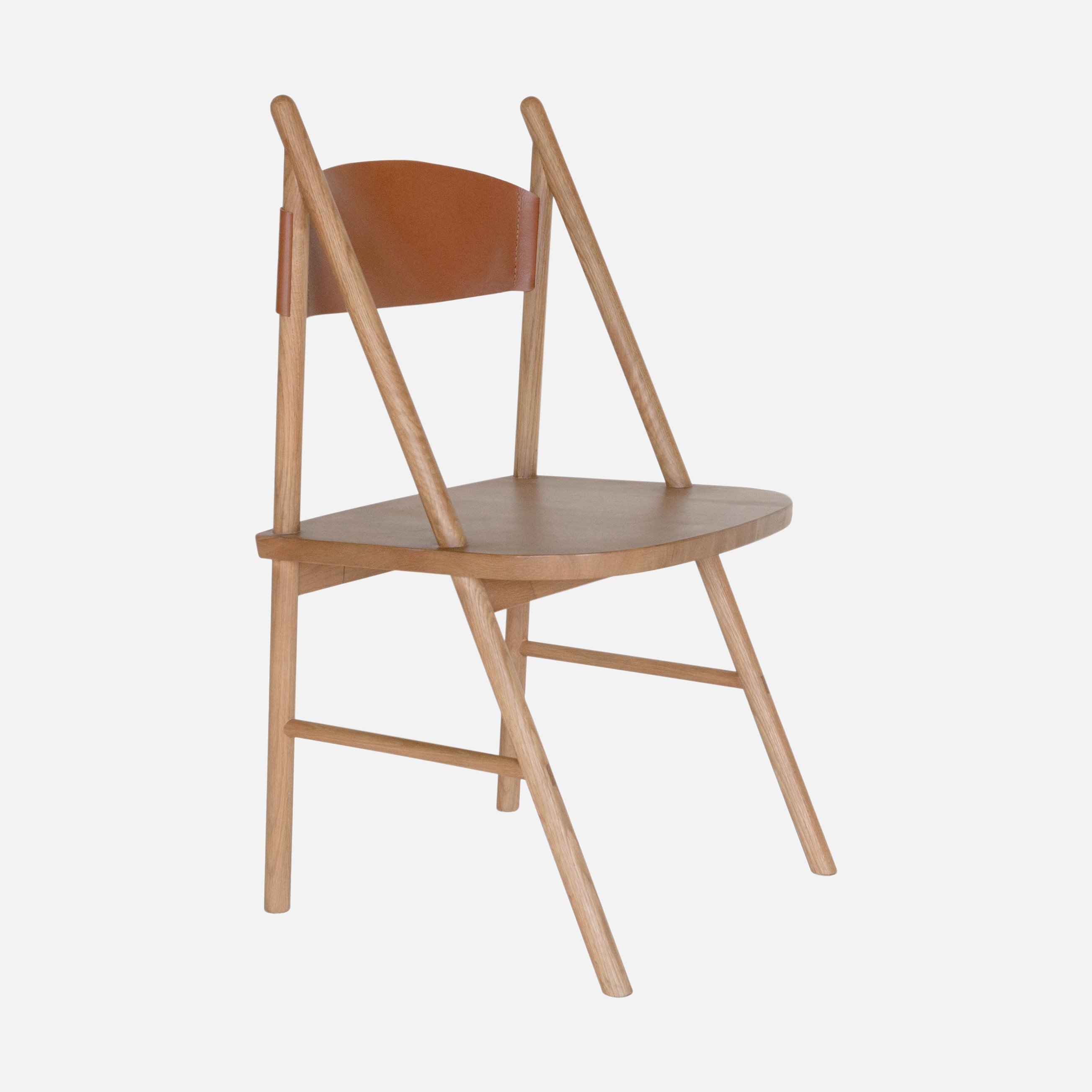 a wooden chair on a white background