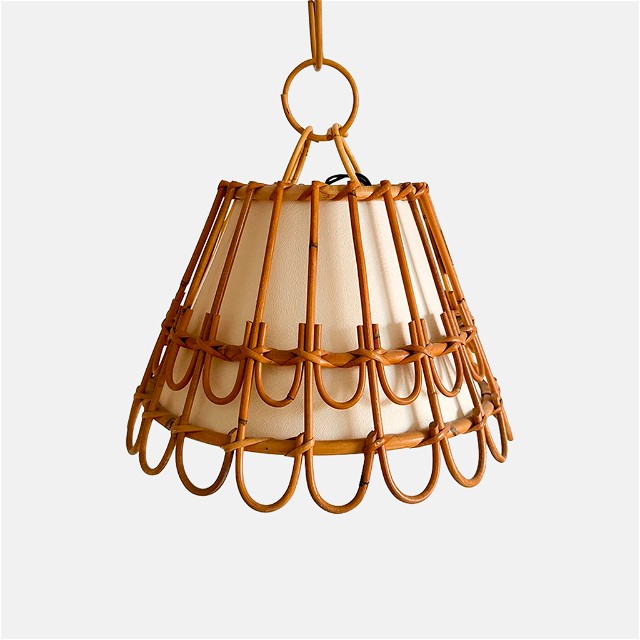 Vintage Spanish Bamboo Bell Pendant