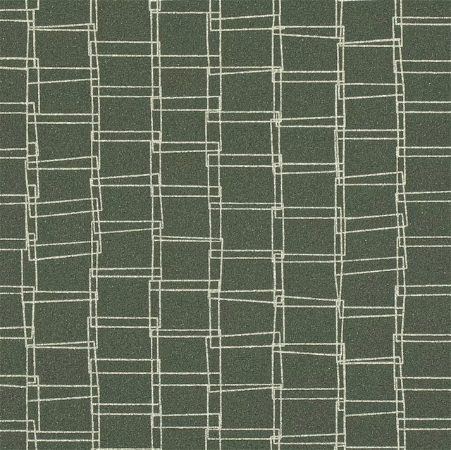 a green and white wallpaper with lines on it