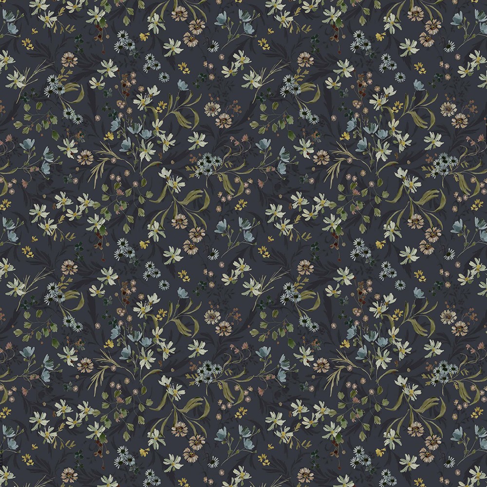 a black background with a floral pattern on it
