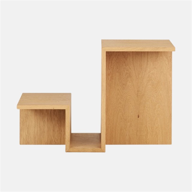 a set of three wooden boxes sitting on top of each other