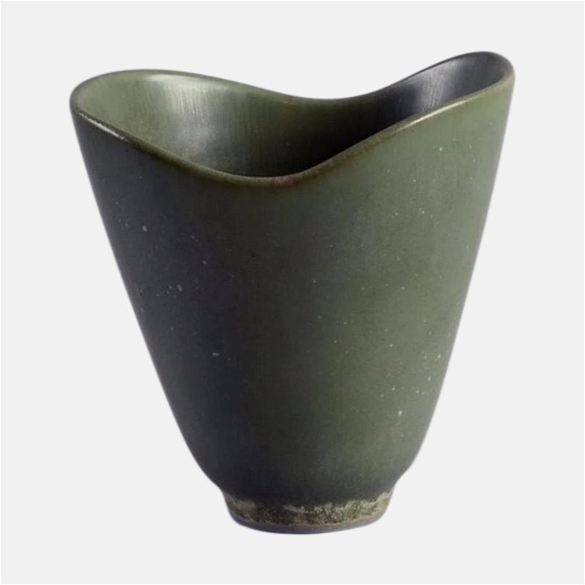 Carl-Harry Stålhane Green Stoneware Vase
