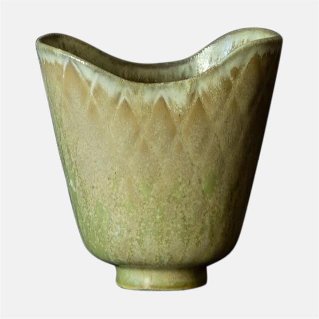 Gunnar Nylund Yellow Stoneware Vase