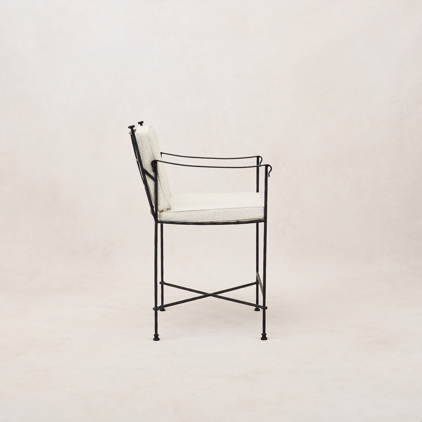 a black and white chair on a white background
