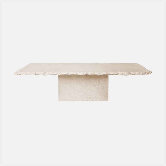 a stone table with a white background
