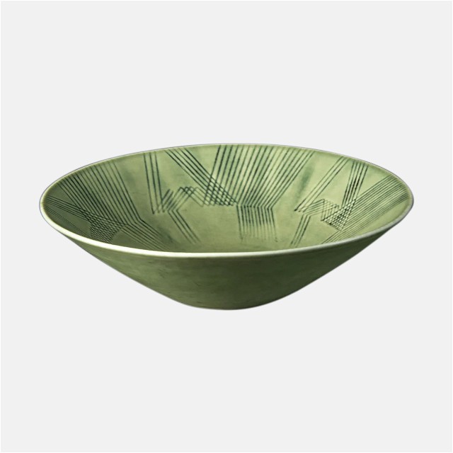 a green bowl on a white background