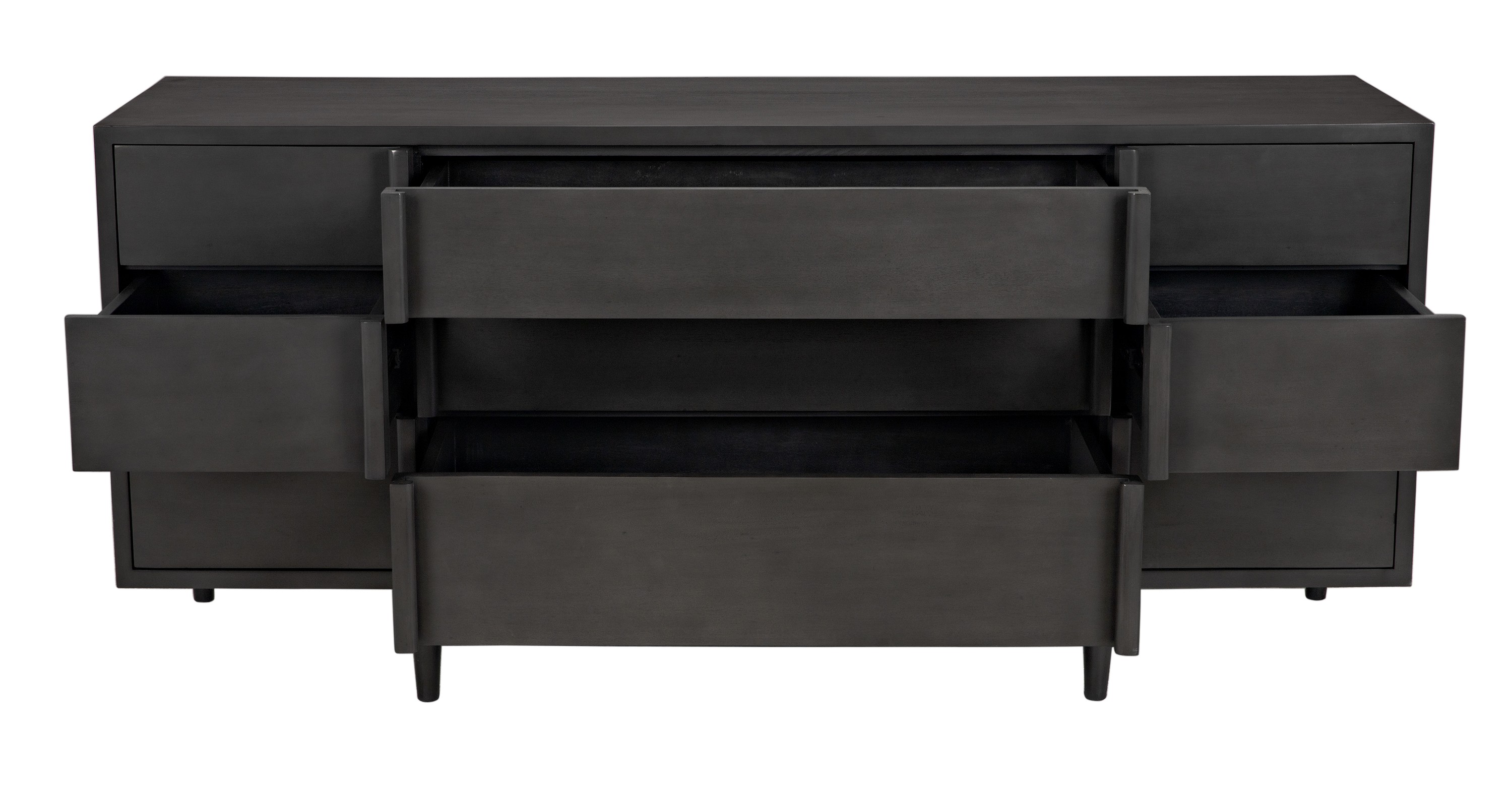 a black cabinet with drawers and drawers