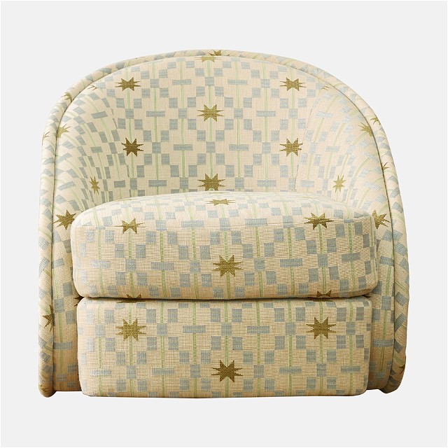 a chair that has a star pattern on it