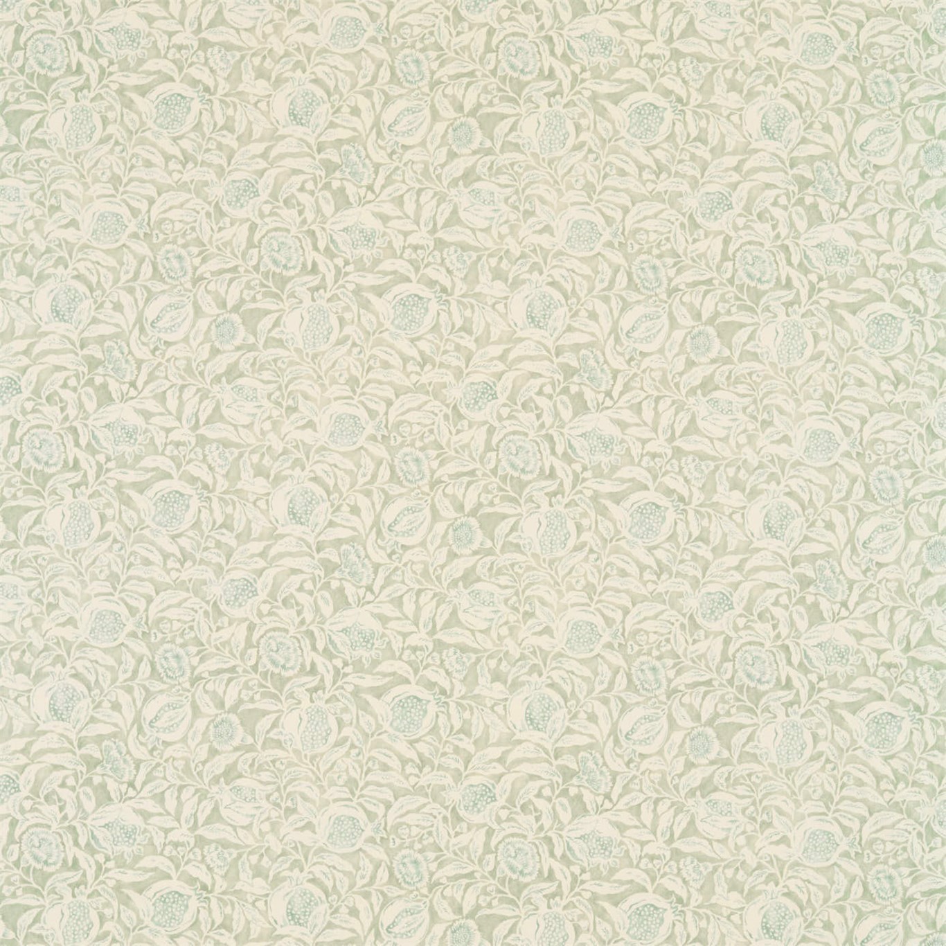 a white and green rug with a flower pattern