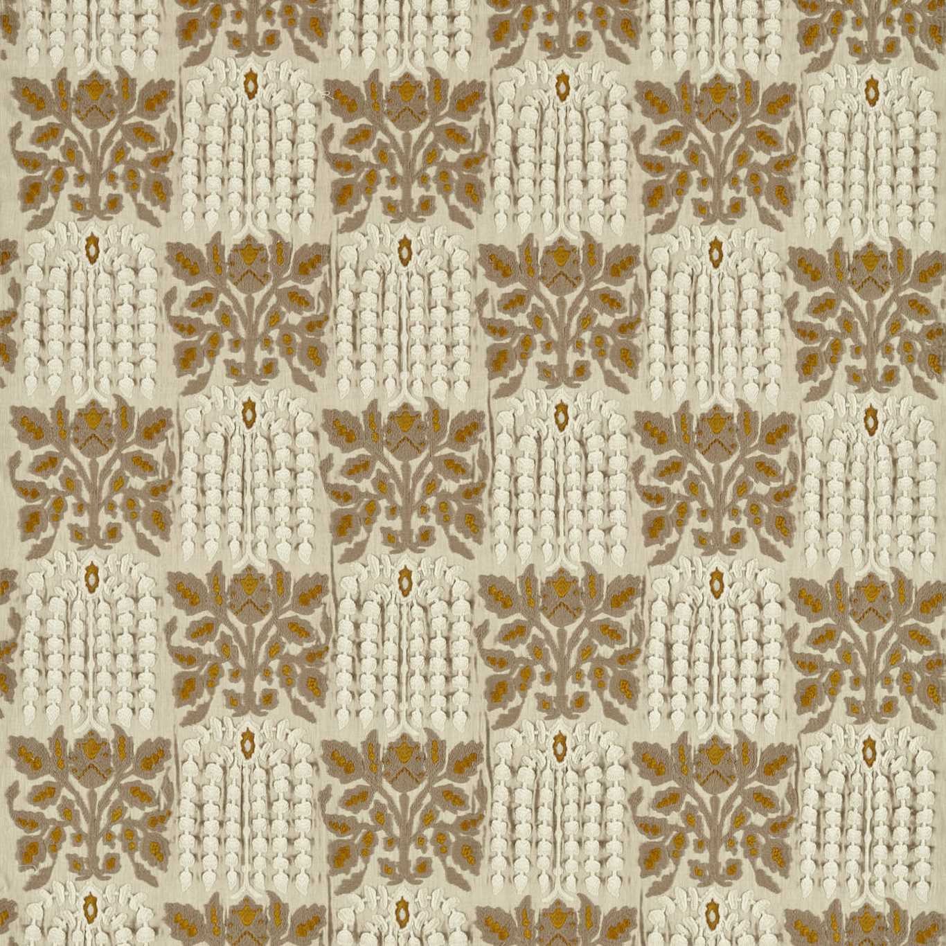a brown and white pattern with leaves on it