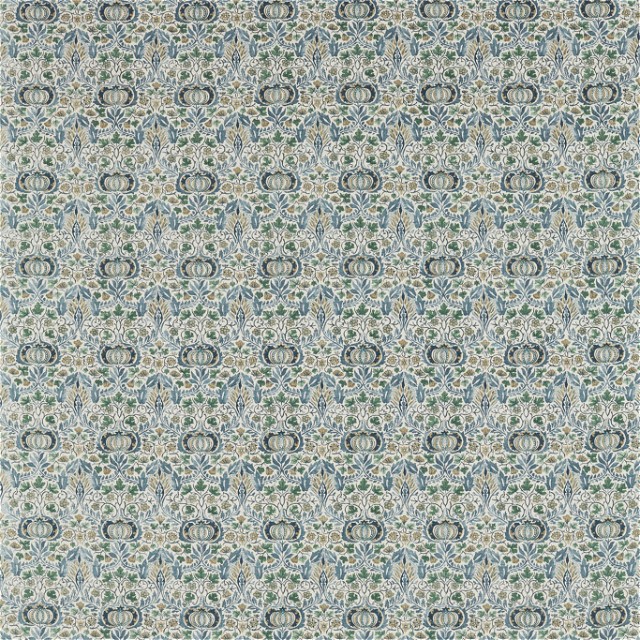 a blue and white rug with a pattern on it