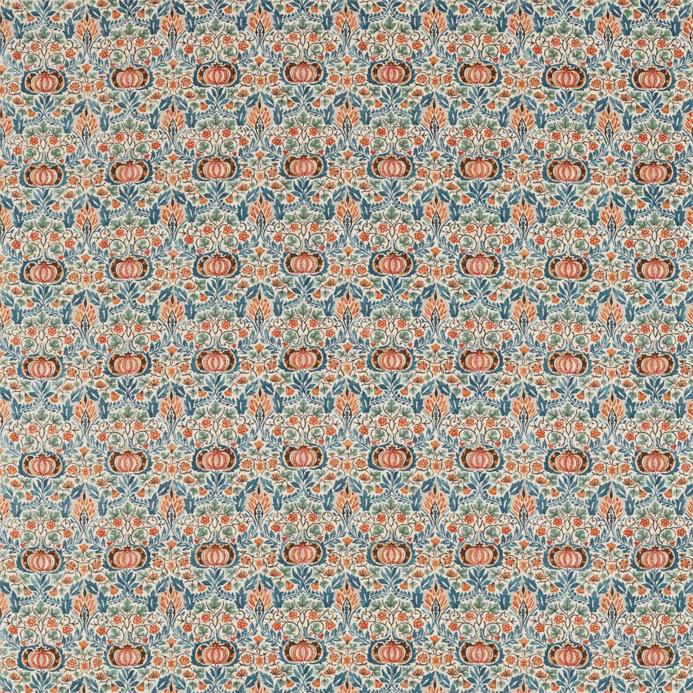 an orange and blue pattern on a white background