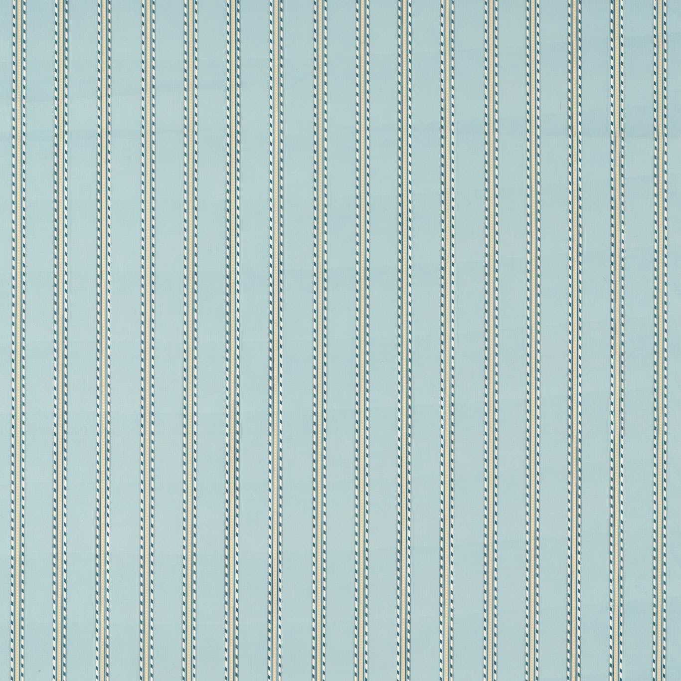 a blue and white striped wallpaper with silver beads