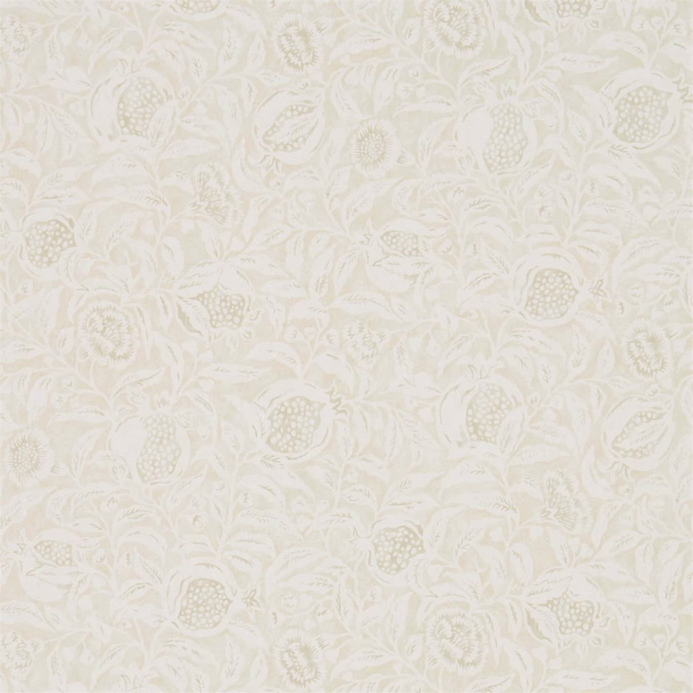 a white wallpaper with a floral design on it