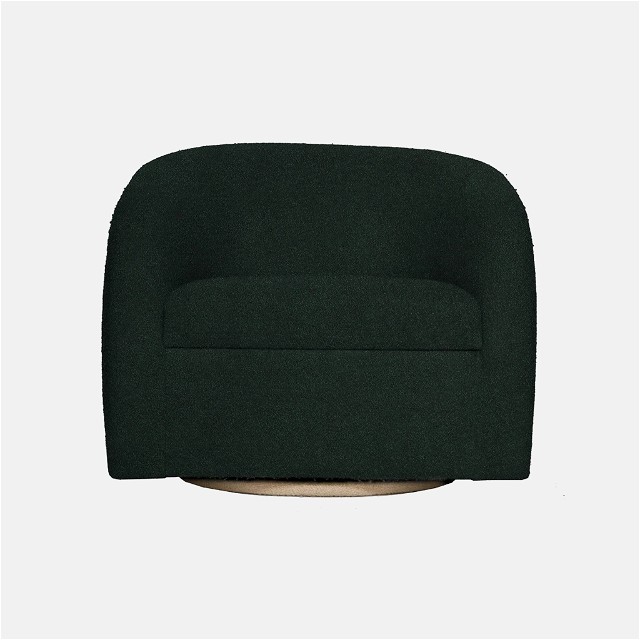 a green chair with a white background